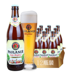德国进口啤酒柏龙（普拉那）小麦王白啤酒500ml(12瓶装）